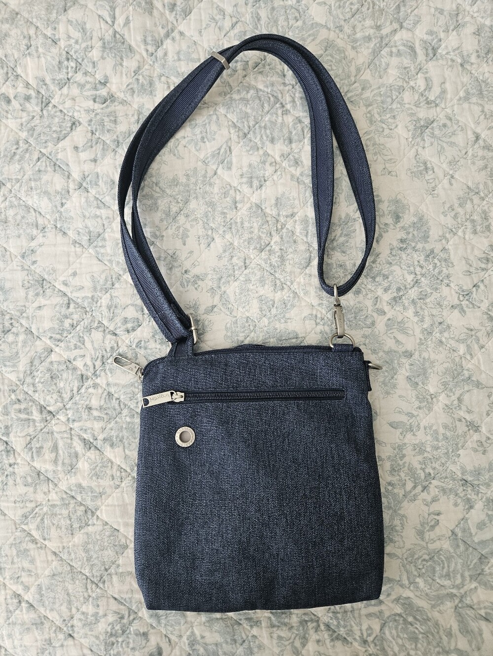 Baggallini Slim Crossbody Anti Theft Blue Grey NEW - Picture 13 of 13